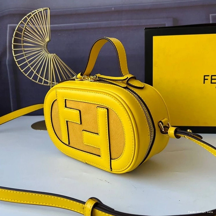 Cheap Yellow In Calf Leather Mini O'Lock Camera Case Fendi 0823